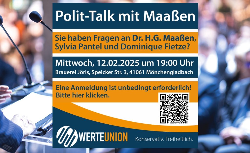 politiktalk mit hgm, sylvia pantel, dominique fietze, hans-georg maaßen, mönchengladbach